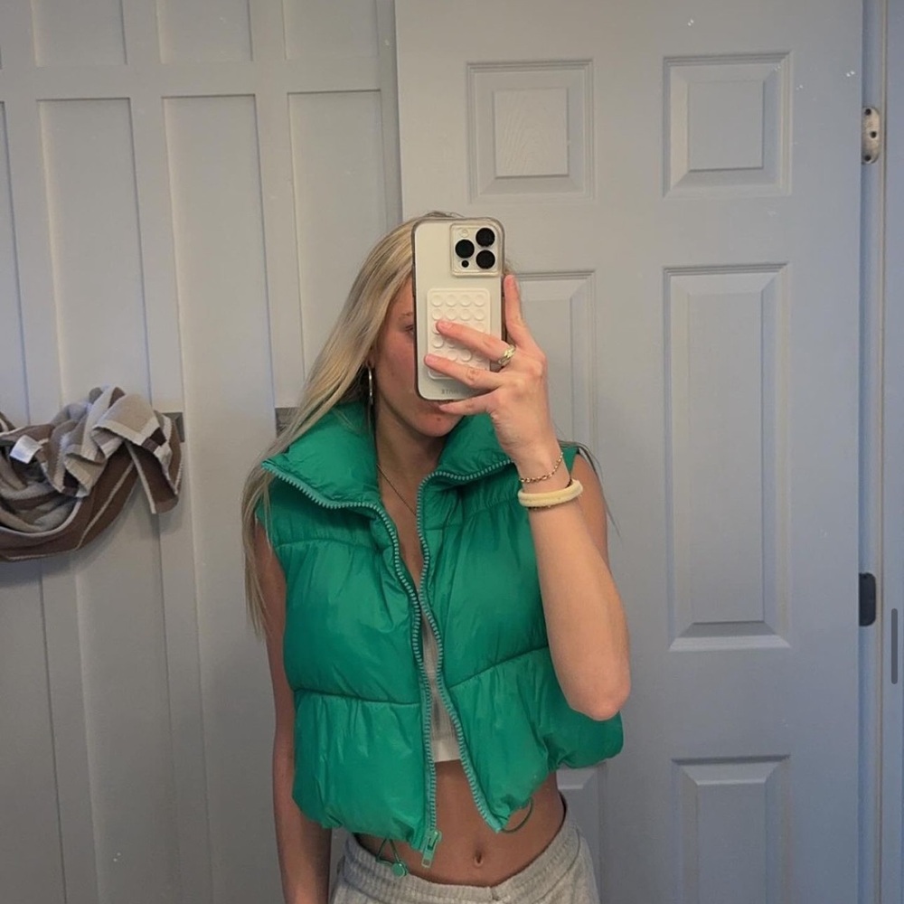 GREEN PUFFER fits like a small super cute!